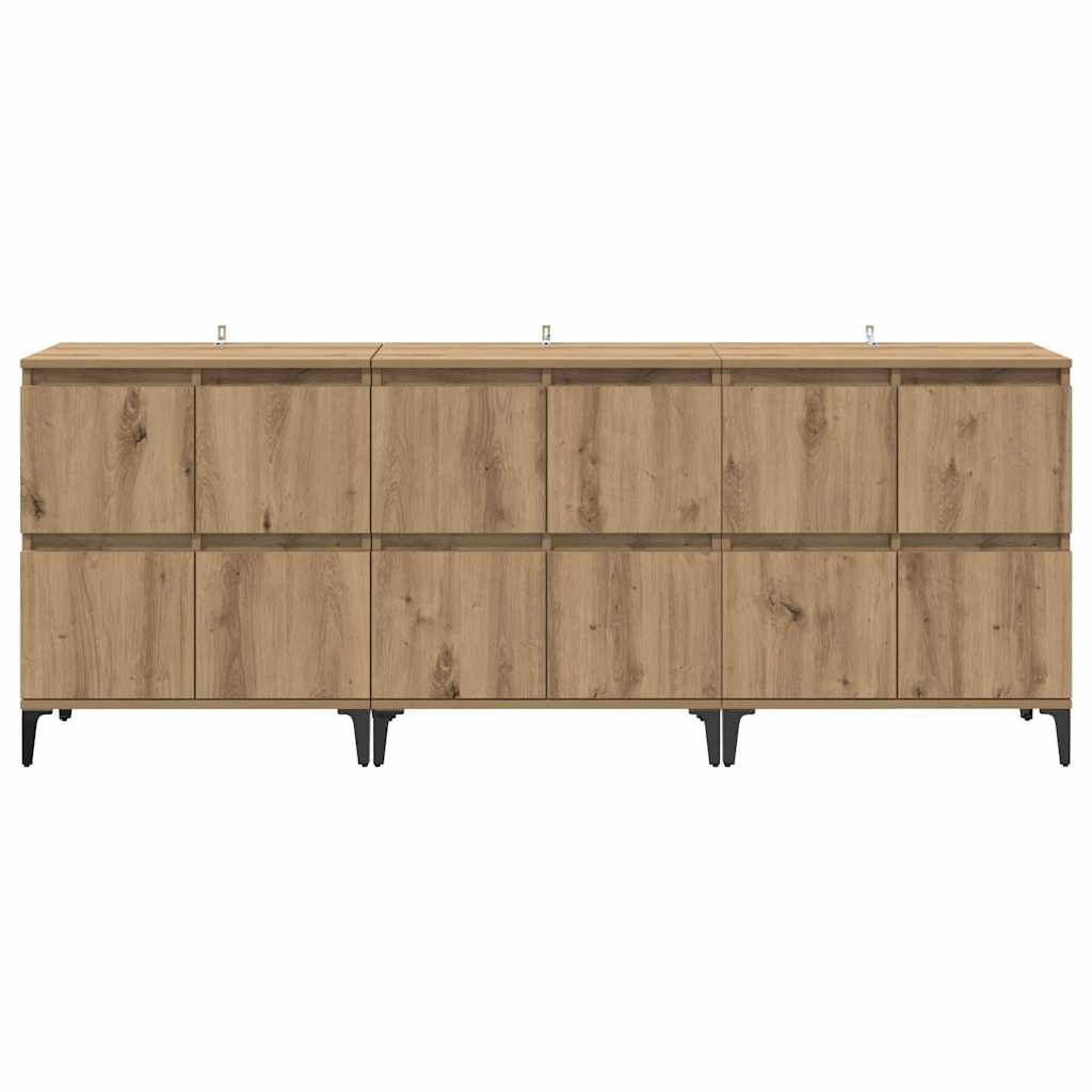 Skåp 3 pcs Artisan Ek 60 x 35 x 70 cm Konstruerat trä