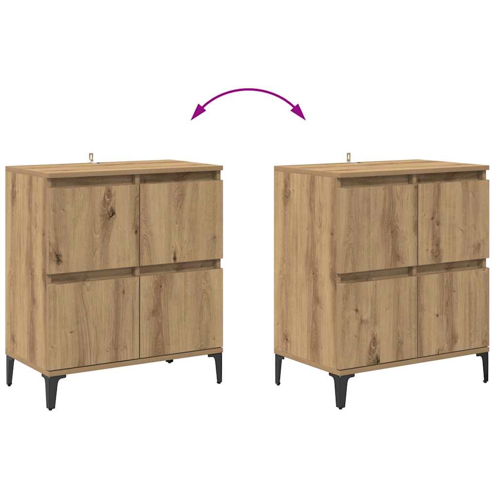 Skåp 3 pcs Artisan Ek 60 x 35 x 70 cm Konstruerat trä