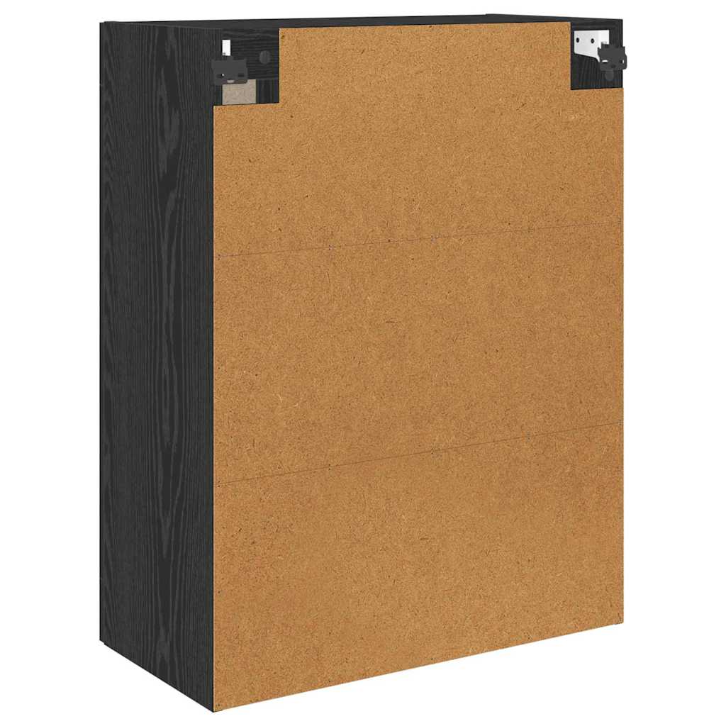 Väggmonterat skåp Väggmonterad 2 pcs Svart Ek 69,5 x 34 x 90 cm