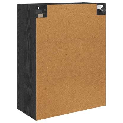 Väggmonterat skåp Väggmonterad 2 pcs Svart Ek 69,5 x 34 x 90 cm