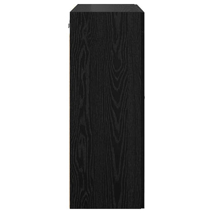 Väggmonterat skåp Väggmonterad 2 pcs Svart Ek 69,5 x 34 x 90 cm