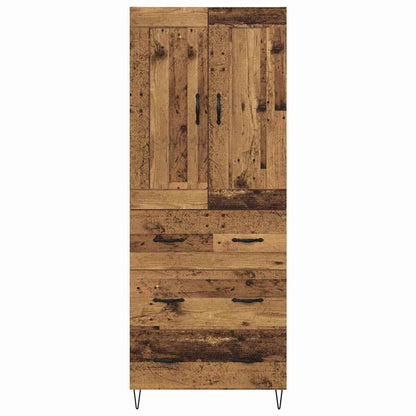 Skåp med låda Gammalt trä 69,5 x 34 x 180 cm Konstruerat trä