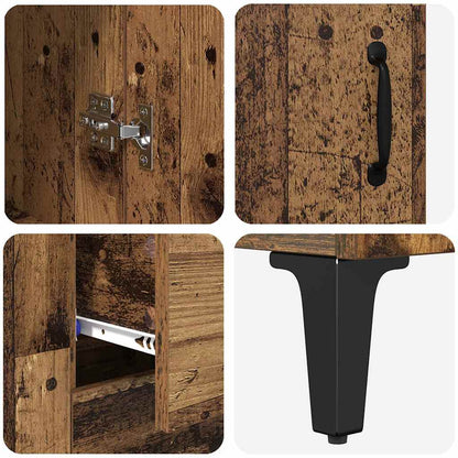 Skåp Åldrat Trä med låda 69,5 x 34 x 180 cm