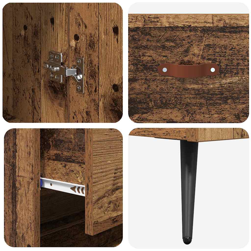 Skåp Åldrat Trä med låda 69,5 x 34 x 180 cm
