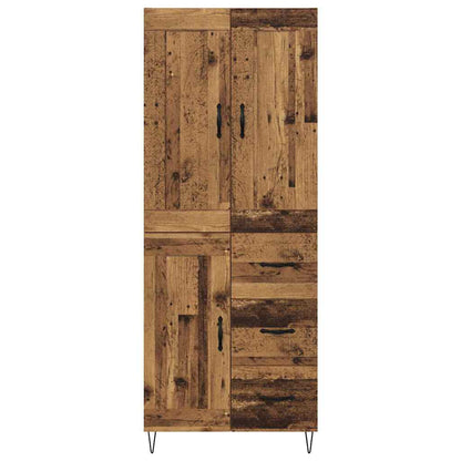 Skåp med låda Gammalt trä 69,5 x 34 x 180 cm Konstruerat trä