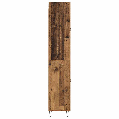 Skåp med låda Gammalt trä 69,5 x 34 x 180 cm Konstruerat trä