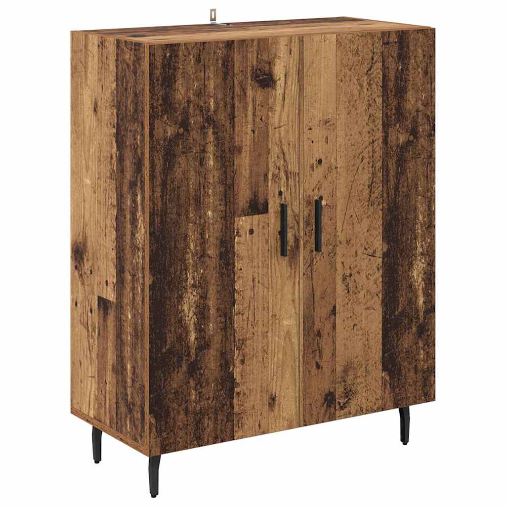 Skåp Åldrat Trä 69,5 x 34 x 180 cm och glas