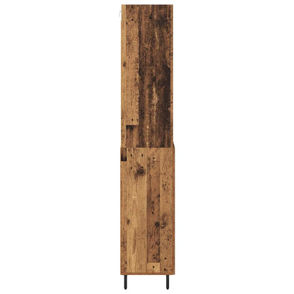 Skåp Åldrat Trä 69,5 x 34 x 180 cm och glas