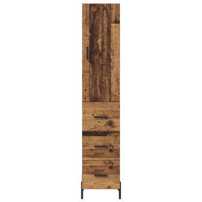 Skåp Åldrat Trä med låda 34,5 x 34 x 180 cm