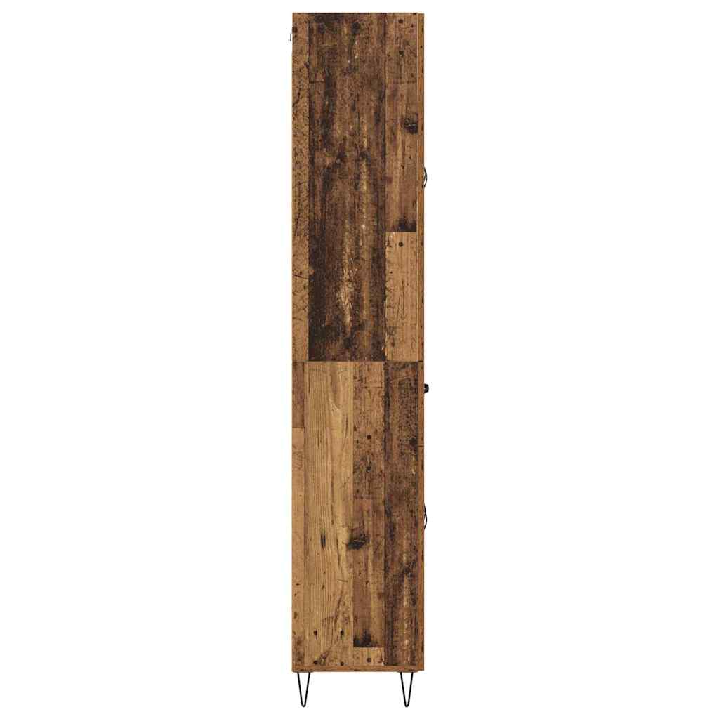 Skåp med låda Gammalt trä 69,5 x 34 x 180 cm Konstruerat trä