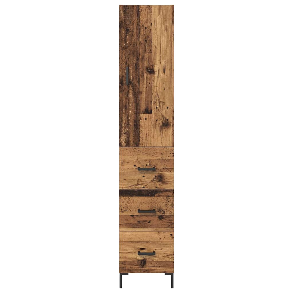 Skåp Åldrat Trä med låda 69,5 x 34 x 180 cm