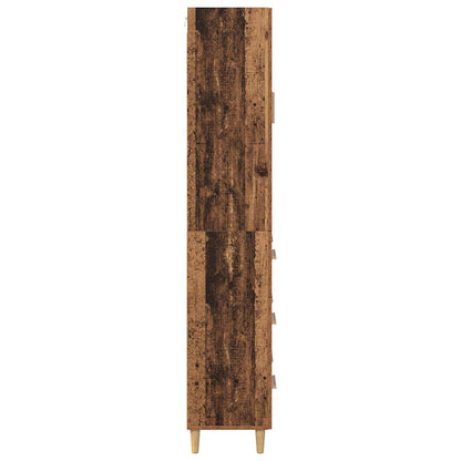 Skåp Åldrat Trä 69,5 x 34 x 180 cm och glas