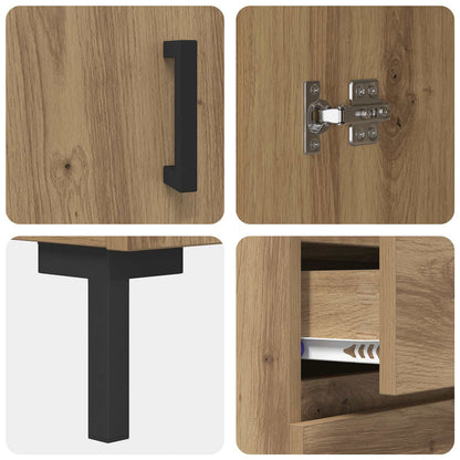 Skåp Artisan Ek med låda 69,5 x 34 x 180 cm