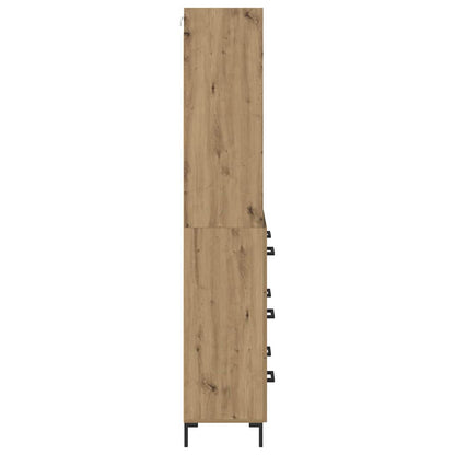 Skåp Artisan Ek med låda 69,5 x 32,5 x 180 cm