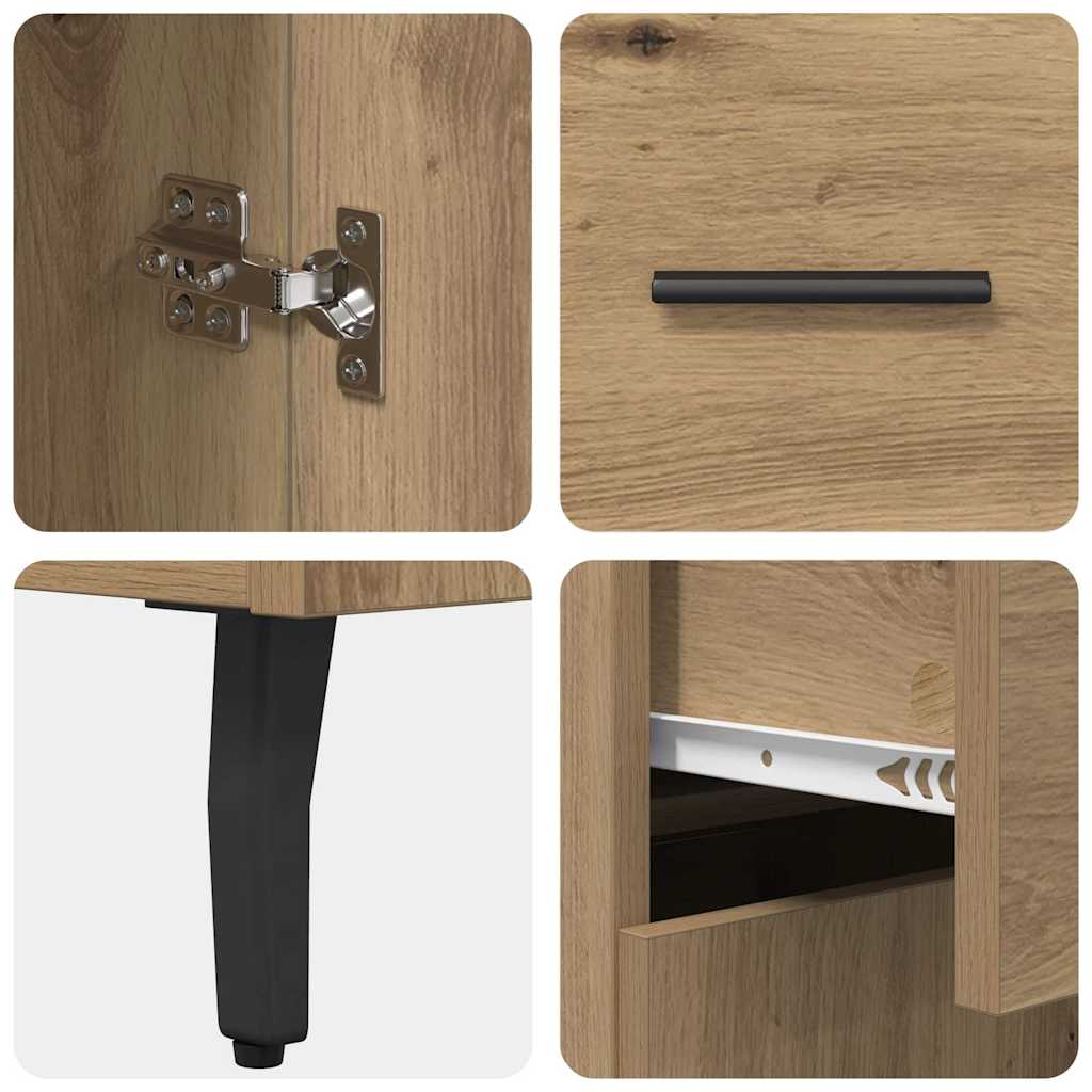 Skåp Artisan Ek 69,5 x 34 x 180 cm Konstruerat trä och glas