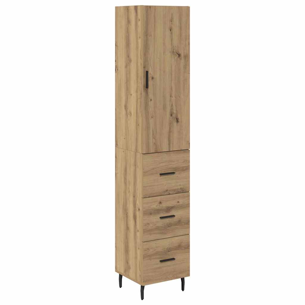 Skåp Artisan Ek med låda 34,5 x 34 x 180 cm
