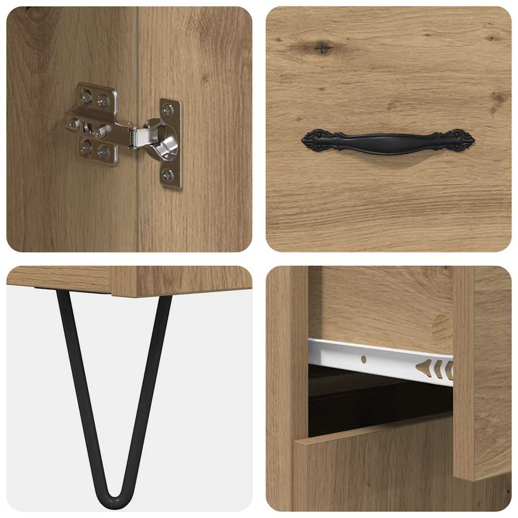 Skåp med låda Artisan Ek 69,5 x 32,5 x 180 cm Konstruerat trä