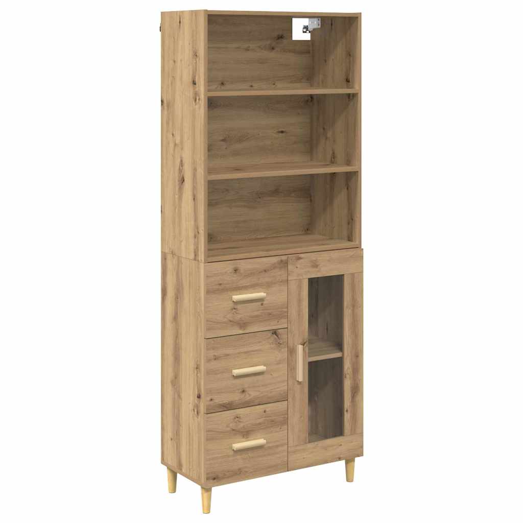 Skåp Artisan Ek med låda 69,5 x 32,5 x 180 cm