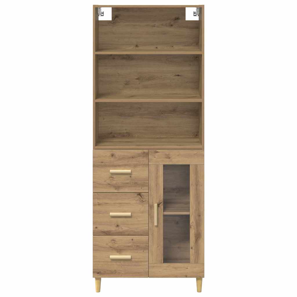 Skåp Artisan Ek med låda 69,5 x 32,5 x 180 cm