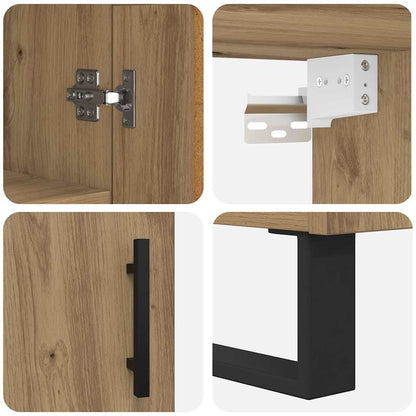 Skåp Artisan Ek 69,5 x 34 x 180 cm Konstruerat trä och glas