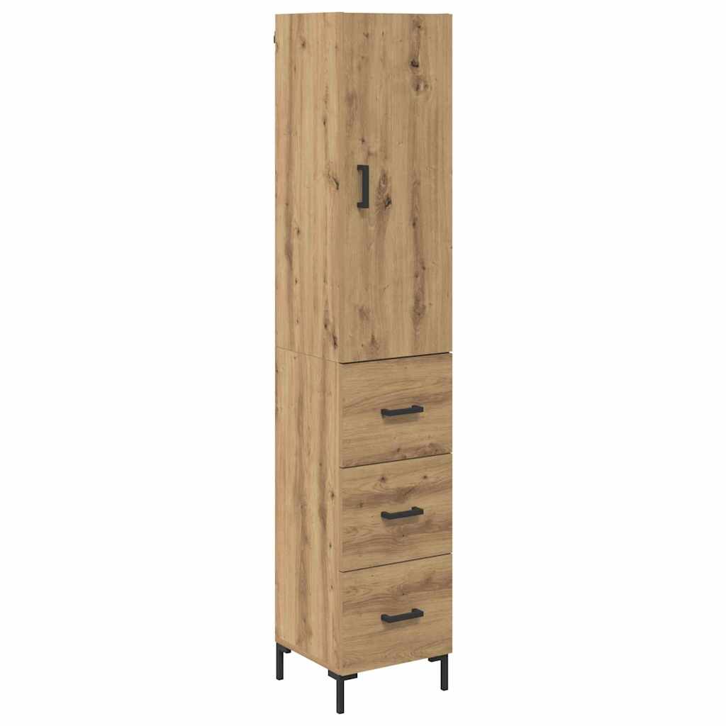 Skåp Artisan Ek med låda 69,5 x 34 x 180 cm