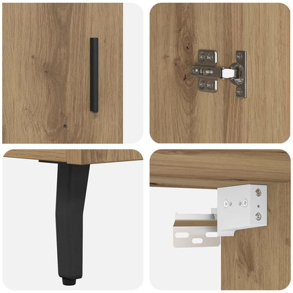 Skåp Artisan Ek 69,5 x 34 x 180 cm Konstruerat trä och glas