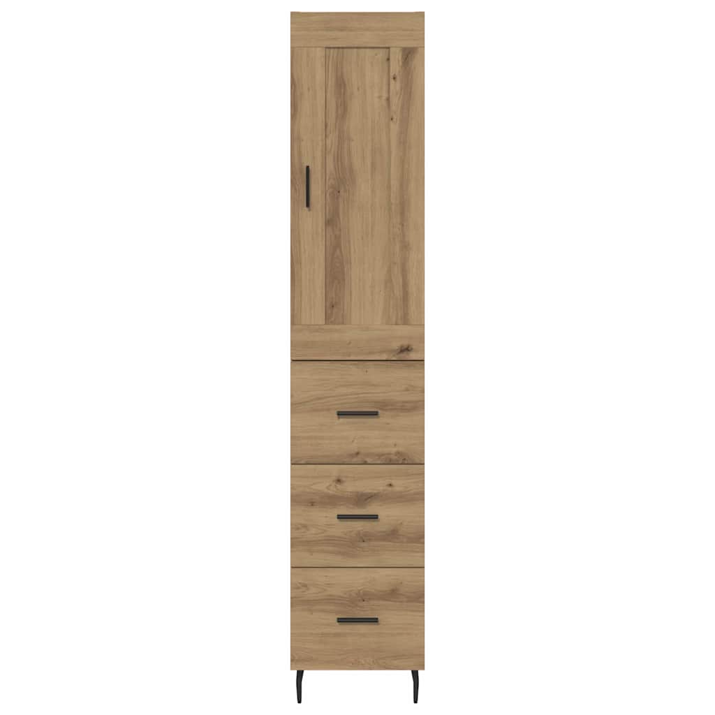 Skåp Artisan Ek med låda 34,5 x 34 x 180 cm