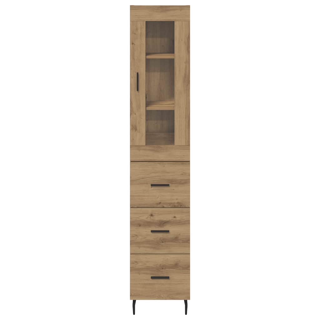 Skåp Artisan Ek med låda 34,5 x 34 x 180 cm