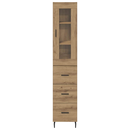 Skåp Artisan Ek med låda 34,5 x 34 x 180 cm