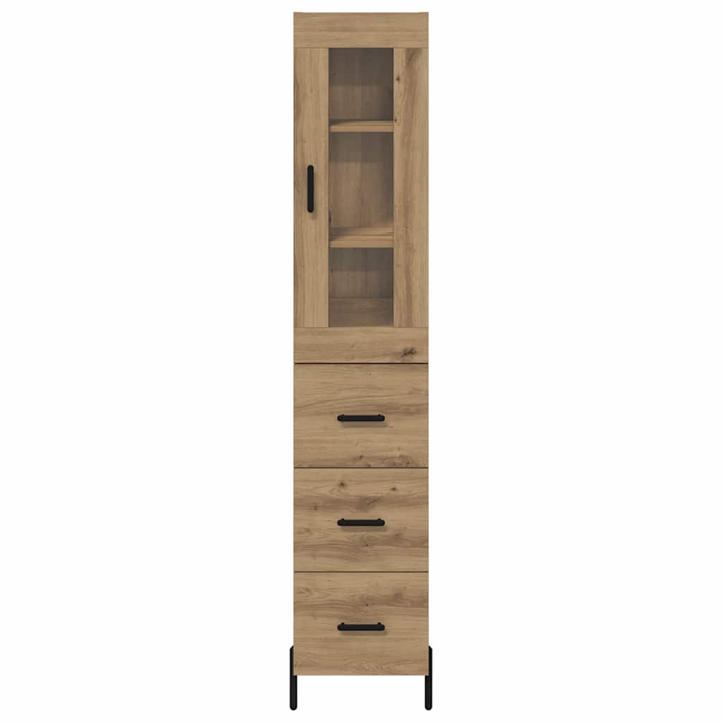 Skåp Artisan Ek med låda 34,5 x 34 x 180 cm