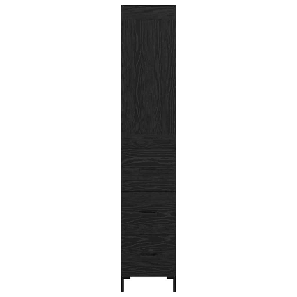 Skåp Svart Ek med låda 34,5 x 34 x 180 cm