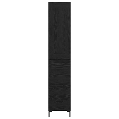 Skåp Svart Ek med låda 34,5 x 34 x 180 cm