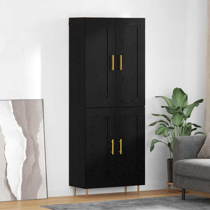 Skåp Svart Ek 69,5 x 34 x 180 cm Konstruerat trä