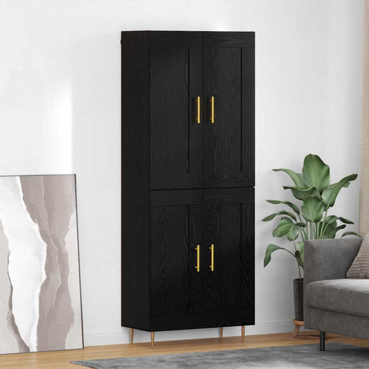 Skåp Svart Ek 69,5 x 34 x 180 cm Konstruerat trä