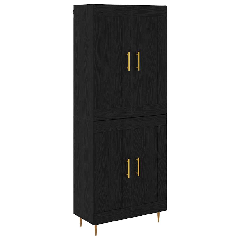 Skåp Svart Ek 69,5 x 34 x 180 cm Konstruerat trä