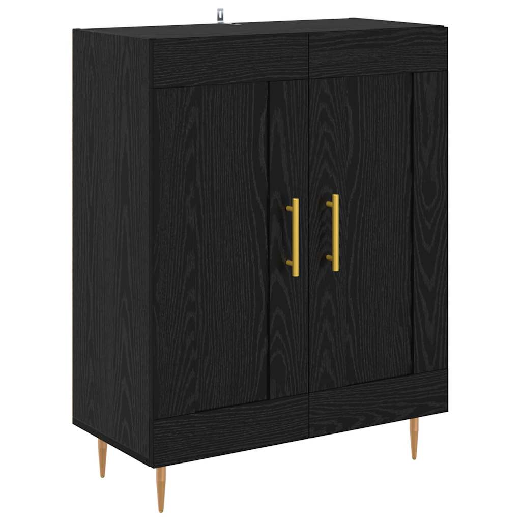 Skåp Svart Ek 69,5 x 34 x 180 cm Konstruerat trä