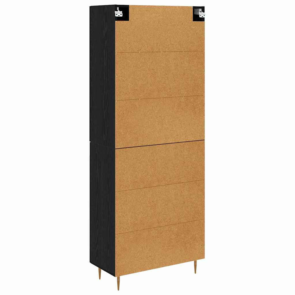 Skåp Svart Ek 69,5 x 34 x 180 cm Konstruerat trä