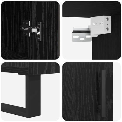 Skåp Svart Ek 34,5 x 34 x 180 cm Konstruerat trä