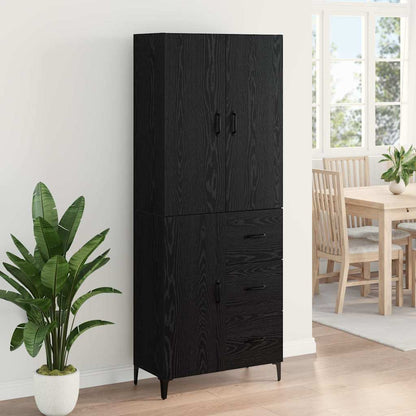 Skåp Svart Ek 69,5 x 34 x 180 cm