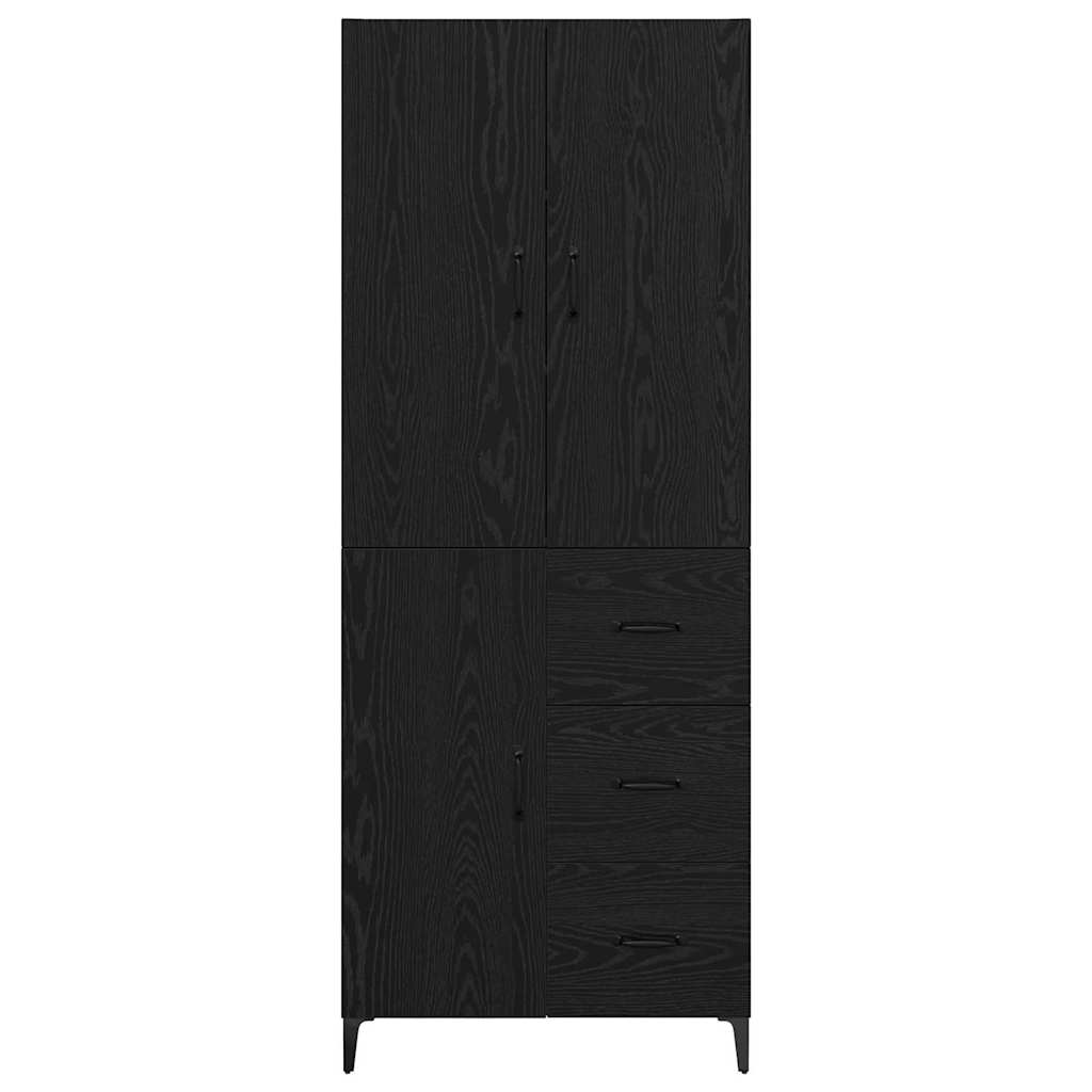 Skåp Svart Ek 69,5 x 34 x 180 cm