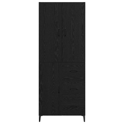 Skåp Svart Ek 69,5 x 34 x 180 cm