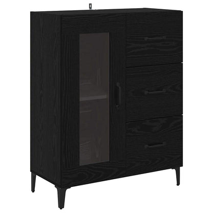 Skåp Svart Ek 69,5 x 34 x 180 cm