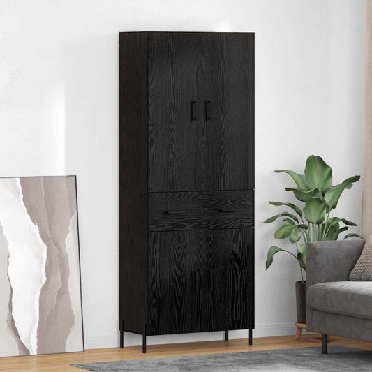 Skåp Svart Ek 69,5 x 34 x 180 cm