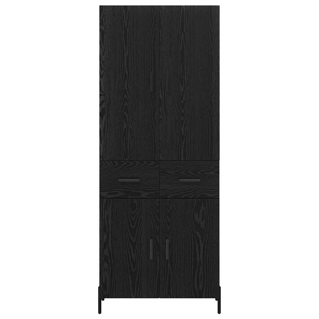 Skåp Svart Ek 69,5 x 34 x 180 cm
