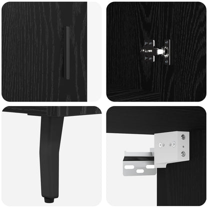 Skåp Svart ek 69,5 x 34 x 180 cm Konstruerat trä och glas