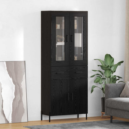 Skåp Svart Ek 69,5 x 34 x 180 cm