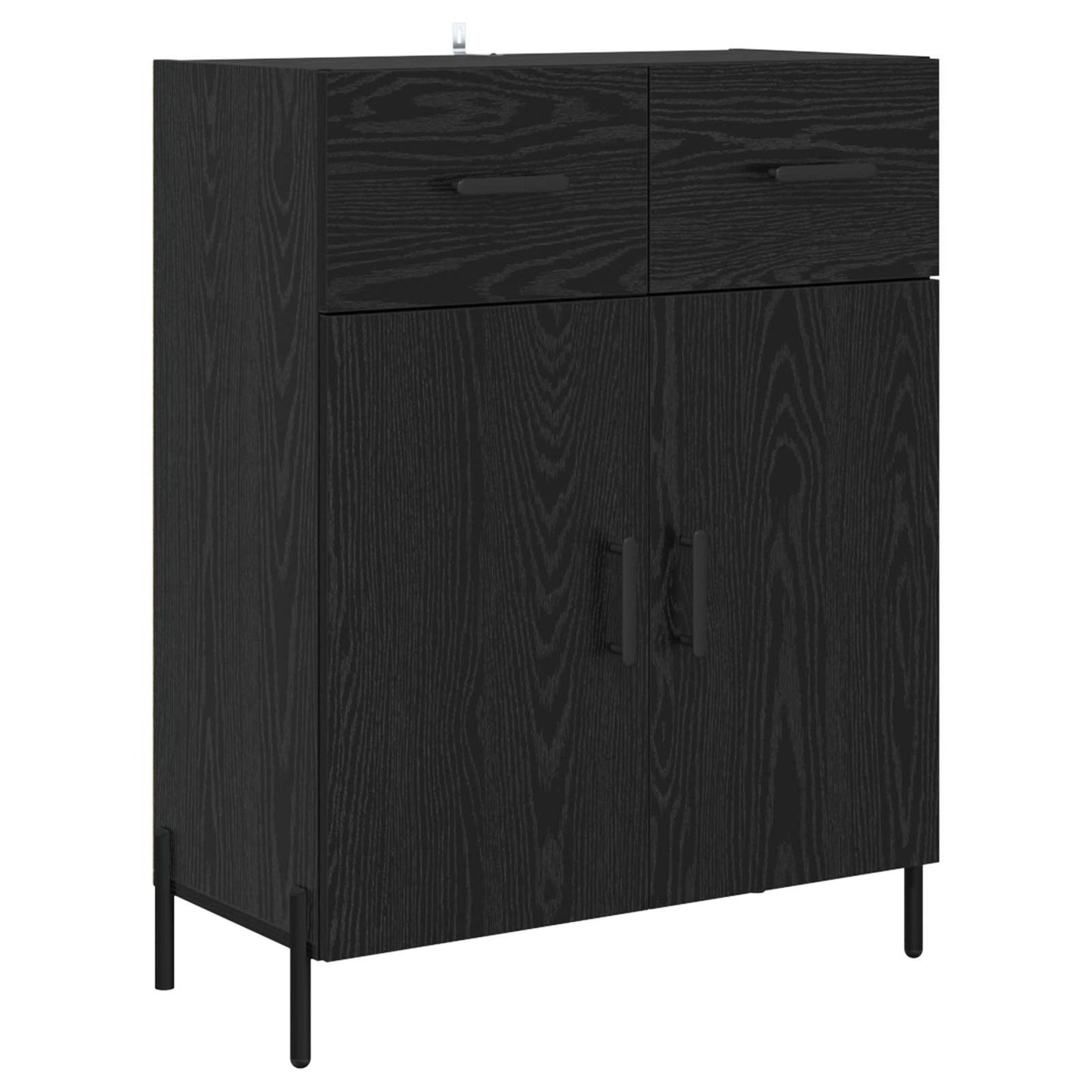 Skåp Svart Ek 69,5 x 34 x 180 cm