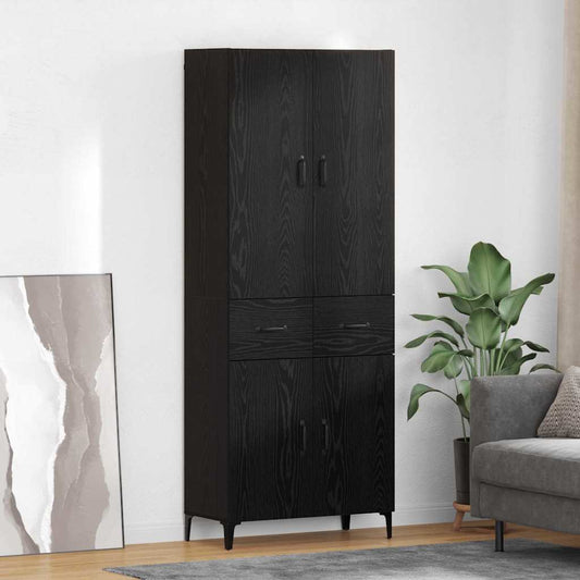 Skåp Svart Ek 69,5 x 34 x 180 cm