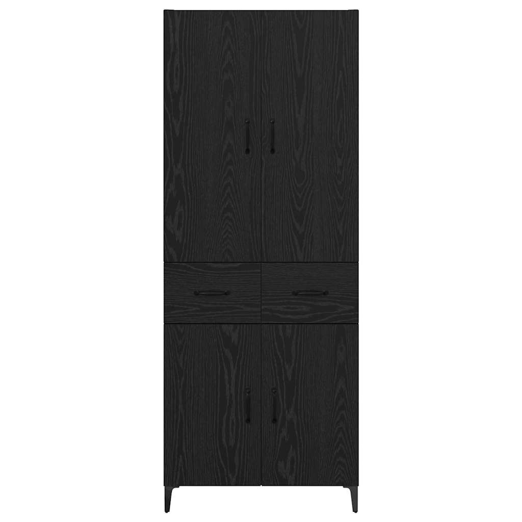 Skåp Svart Ek 69,5 x 34 x 180 cm