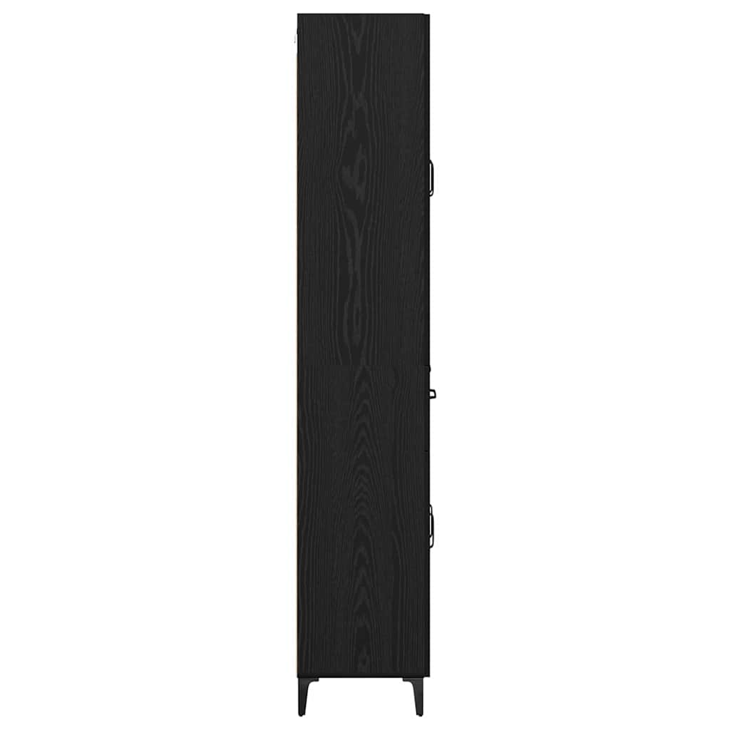 Skåp Svart Ek 69,5 x 34 x 180 cm
